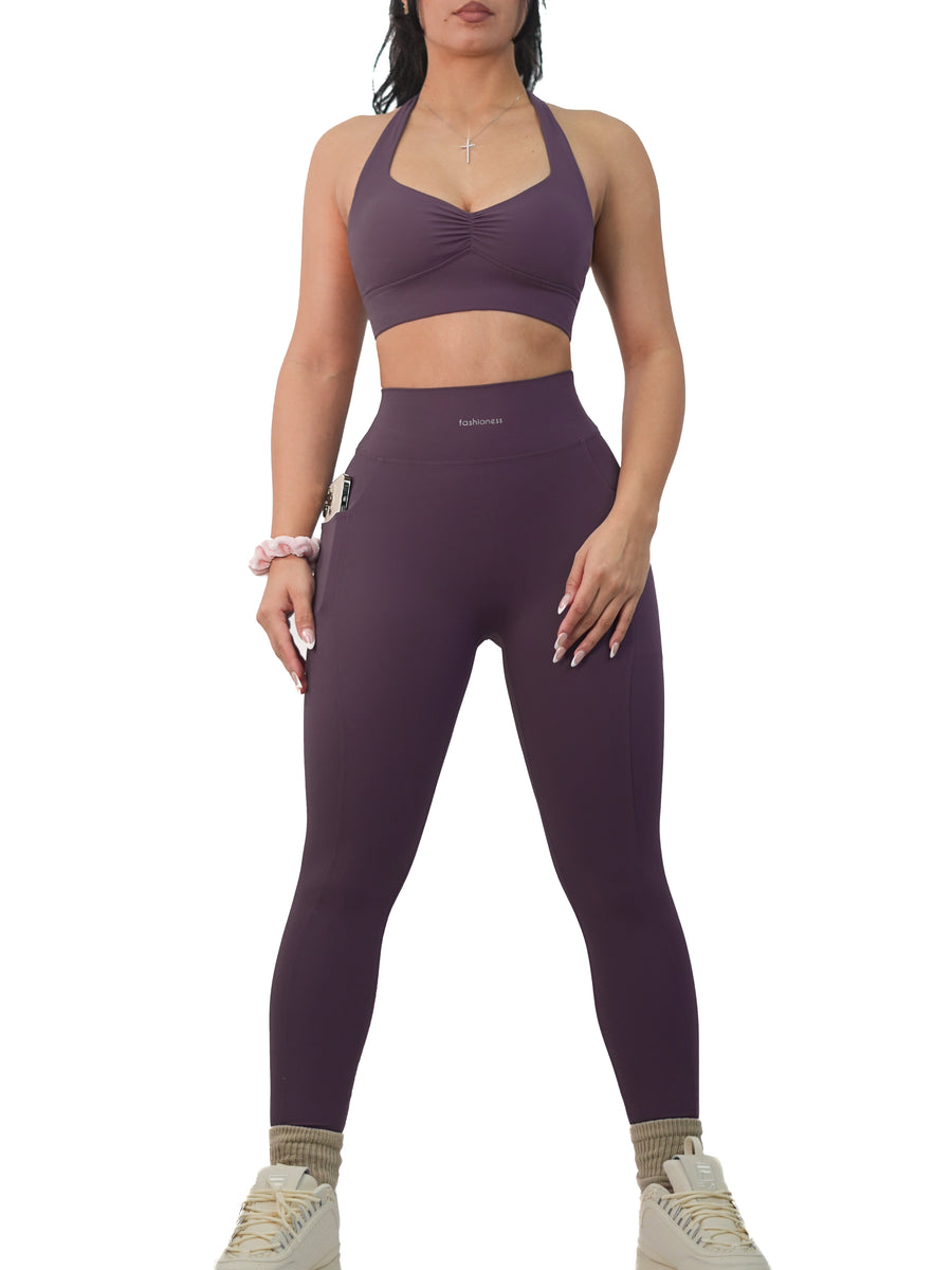 Zumba Move High Waisted Capri Leggings - Pastel Peach/ Purple