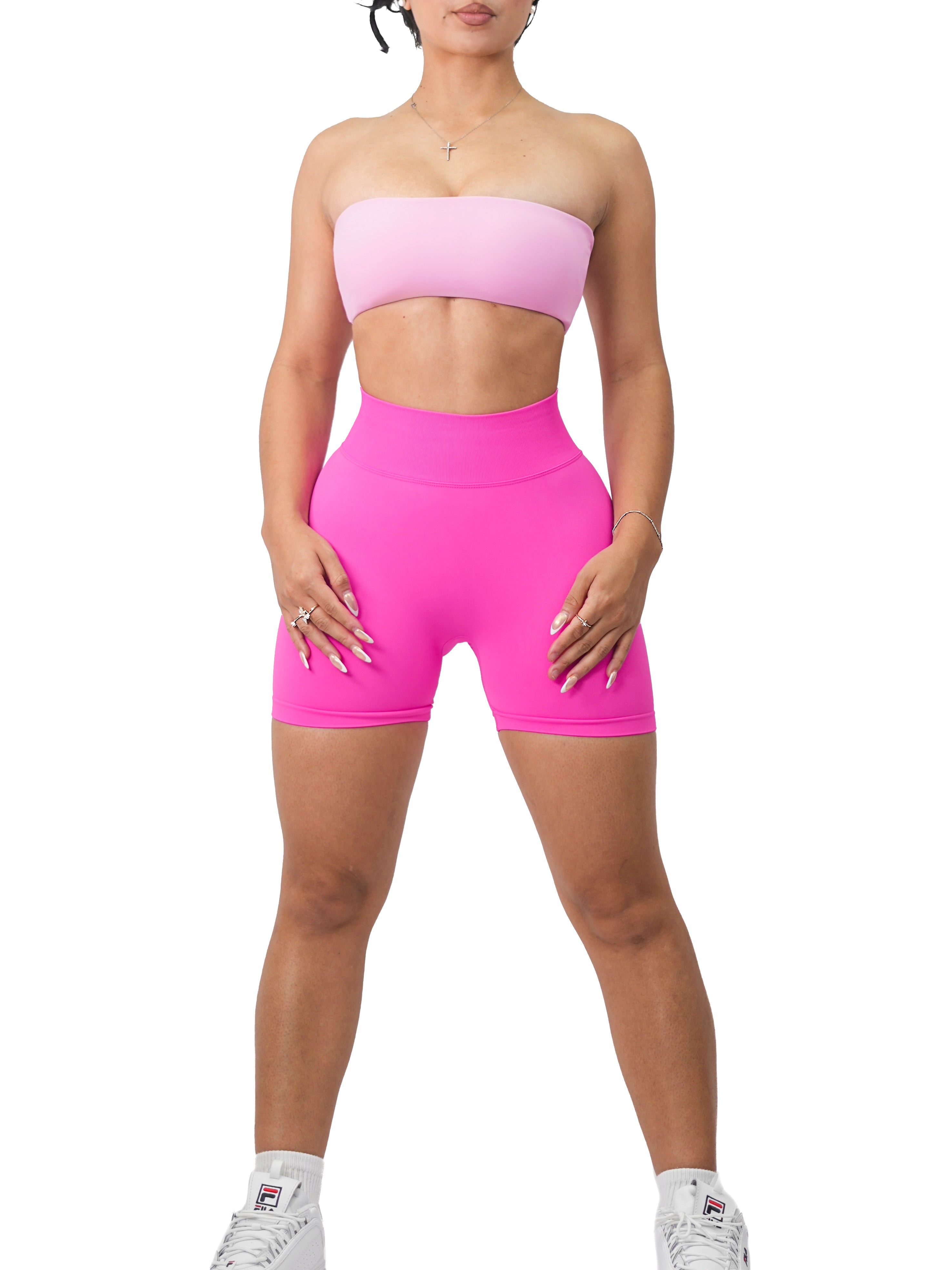 Athletic Seamless Shorts (Hot Pink)