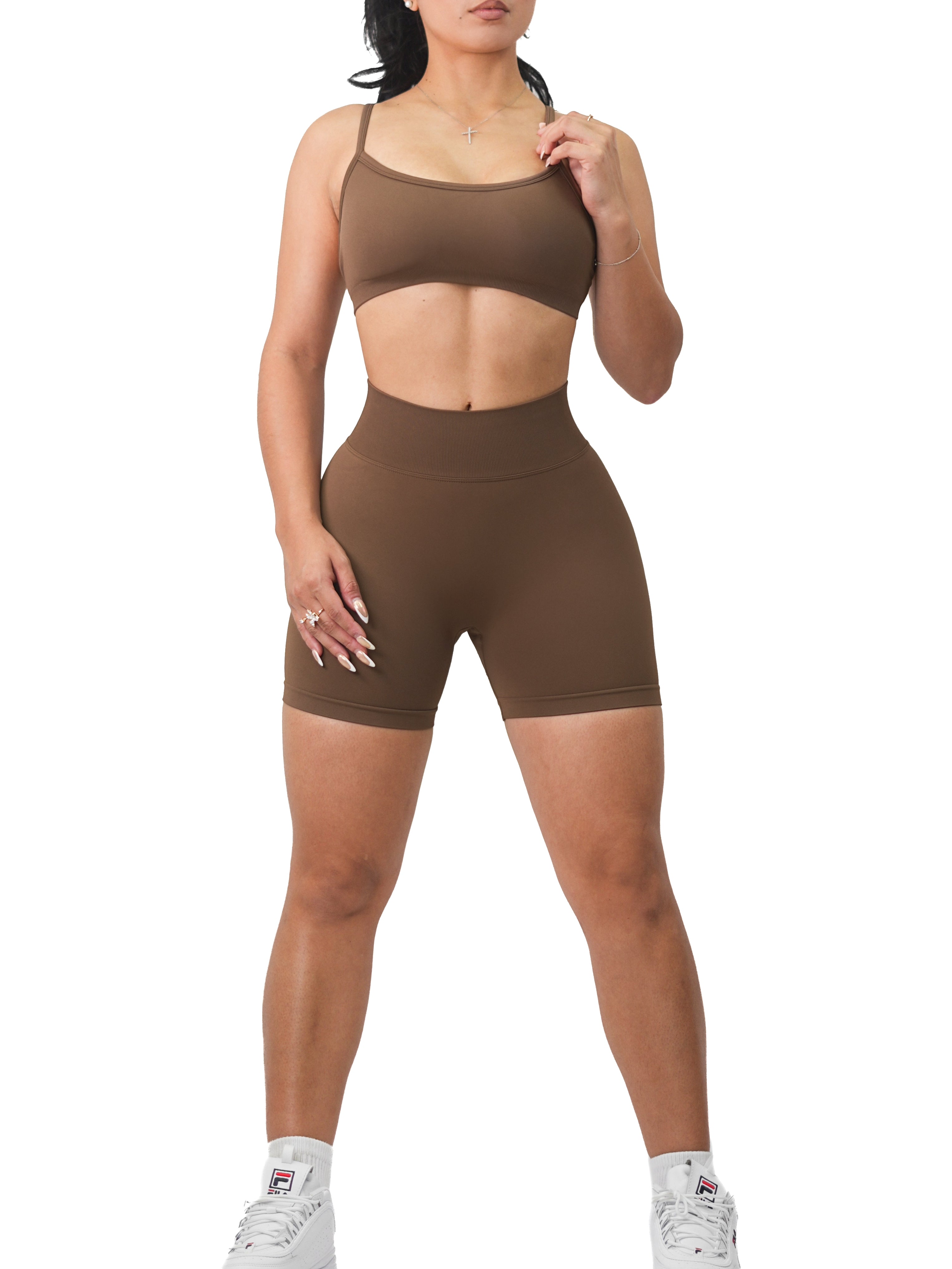 Seamless Booty Shorts (Cocoa Brown)
