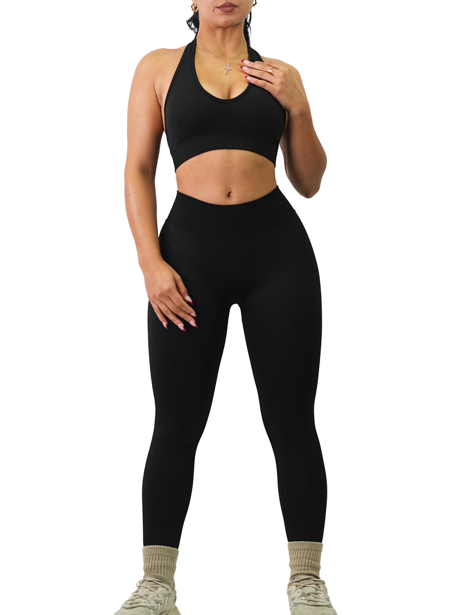 Seamless V Back Leggings (Black) – Fitness Fashioness