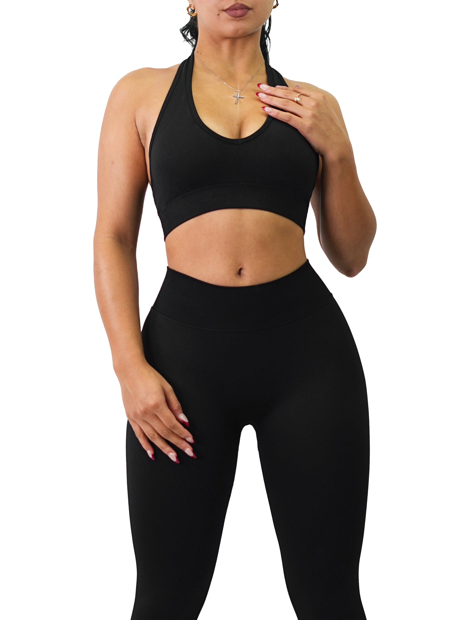 Athletic Halter Sports Bra (Black) – Fitness Fashioness