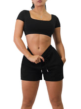 Load image into Gallery viewer, Pretty Crop Sports Top (Black)