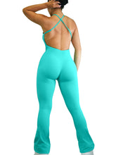 Load image into Gallery viewer, Bootcut Flare Jumpsuit (Miami Blue)