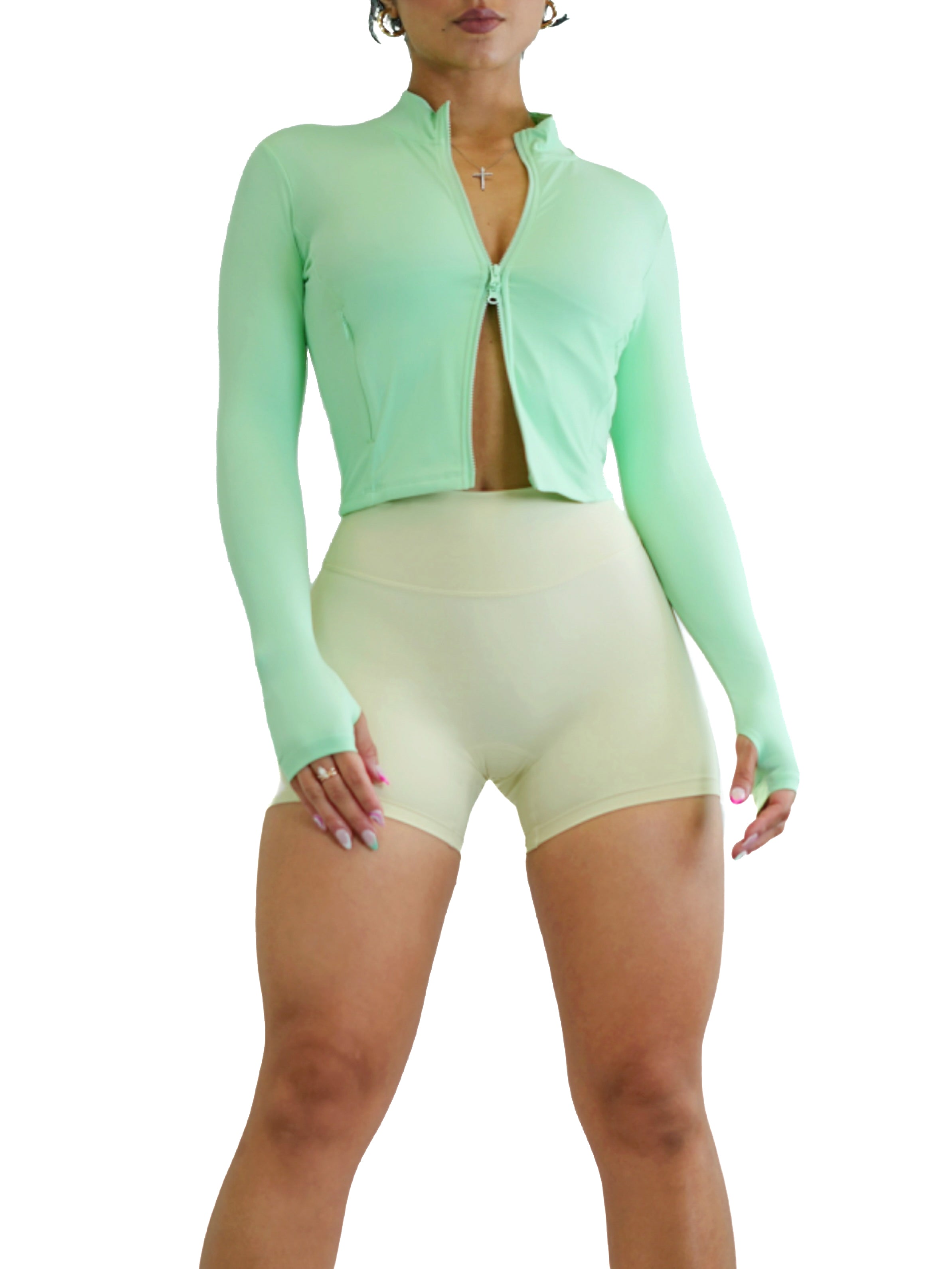 Fitted BBL Compression Jacket (Caribbean Green)