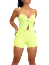 Load image into Gallery viewer, Slit Twist Sports Top (Key Lime)