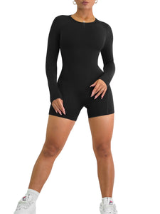 Long sleeve cheap black romper short