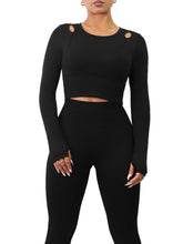 Load image into Gallery viewer, Fierce Long Sleeve Sports Top (Black)