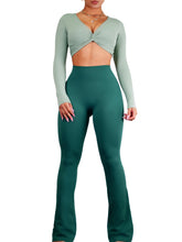 Load image into Gallery viewer, Bootcut Flare Seamless Leggings (Jade)