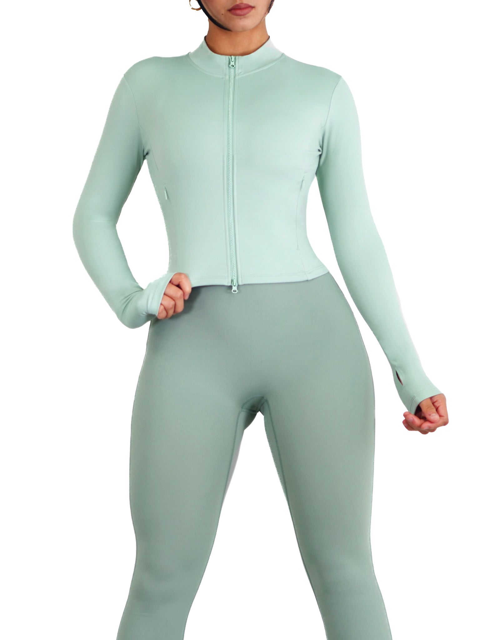 Fitted BBL Compression Jacket (Mint Eucalyptus) – Fitness Fashioness