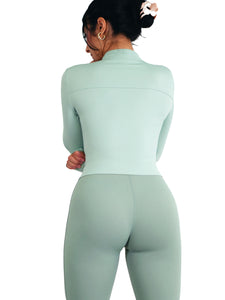 Fitted BBL Compression Jacket (Mint Eucalyptus)