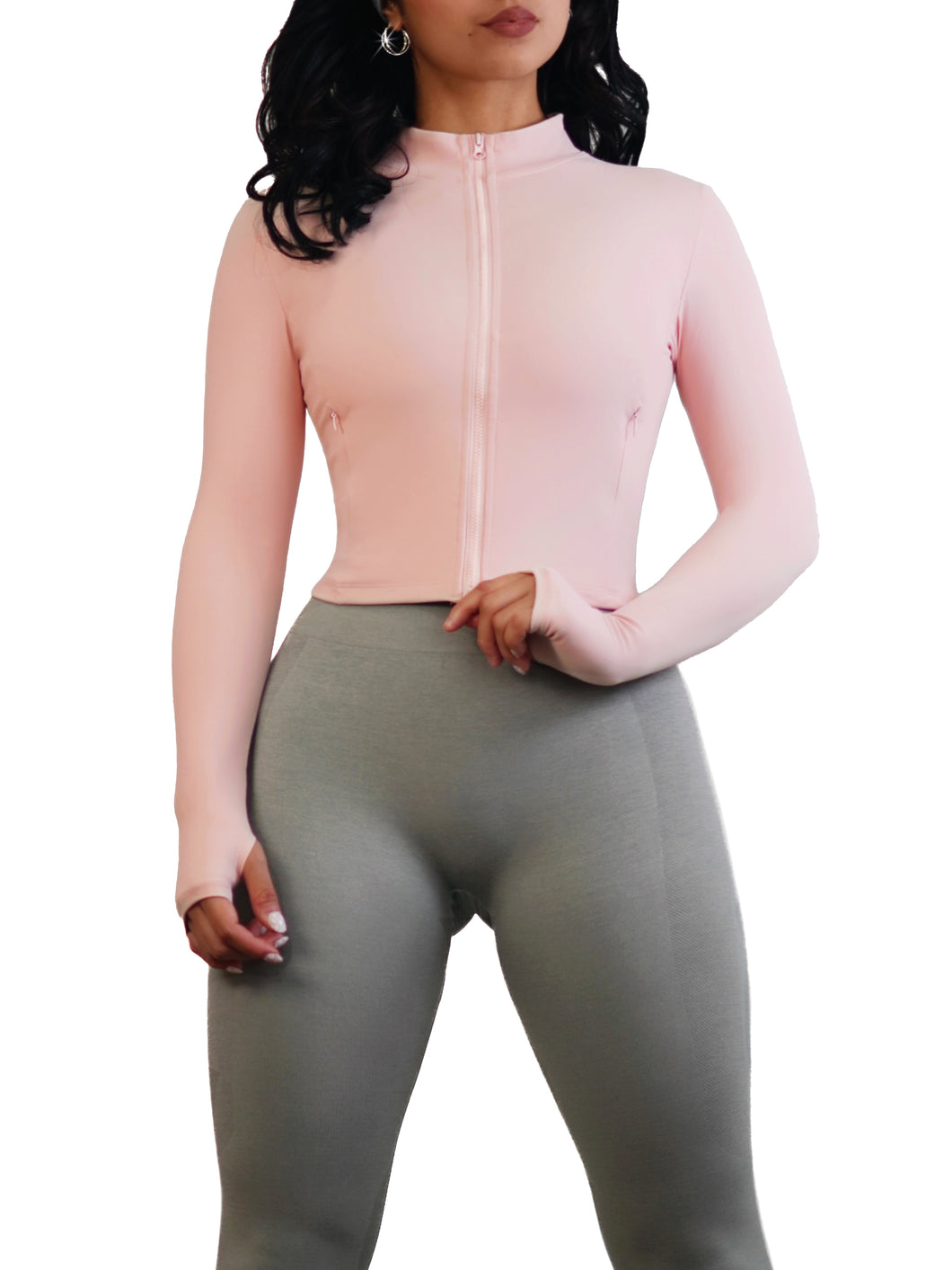 Fitted BBL Compression Jacket (Blush Pink)
