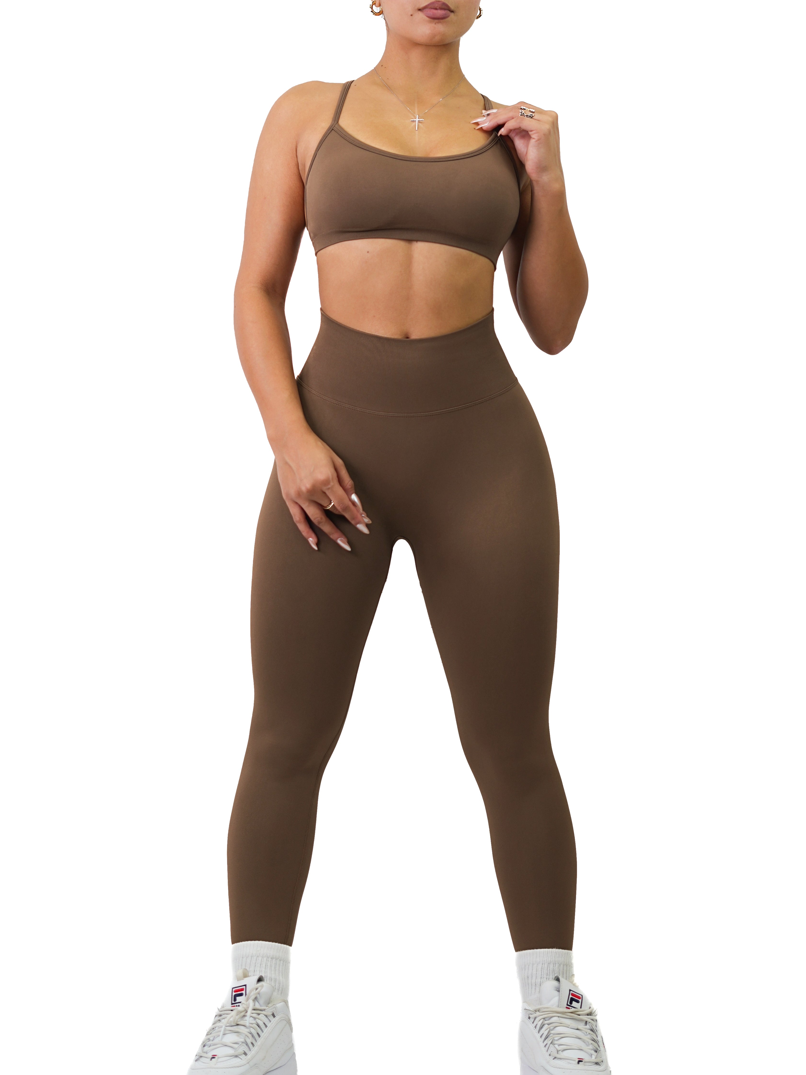 Athletic Seamless Leggings (Brown)