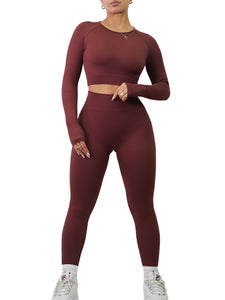 Fitted Ribbed Leggings (Apple Brown)