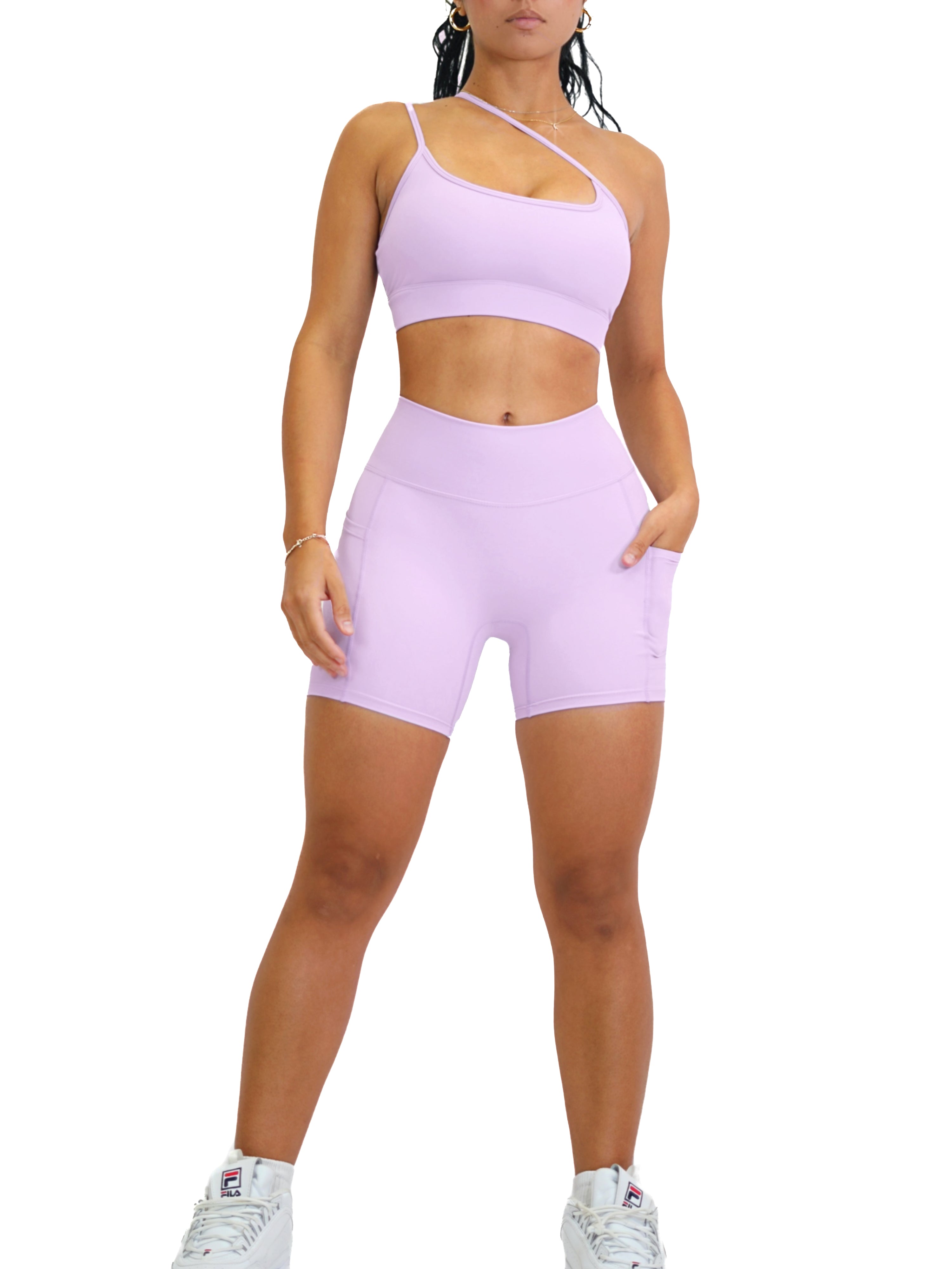 Athletic Side Pocket Shorts (Lilac)