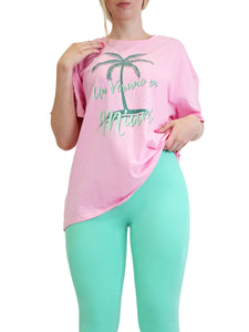 "Summer in Miami" Pump Tee (Pink)