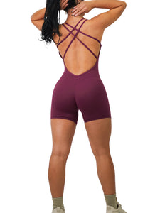 Fitted Short Romper (Plum Purple) – Fitness Fashioness