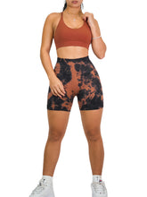 Load image into Gallery viewer, Body Paint Seamless Scrunch Shorts (Auburn &amp; Black)