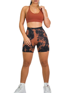Body Paint Seamless Scrunch Shorts (Auburn & Black)