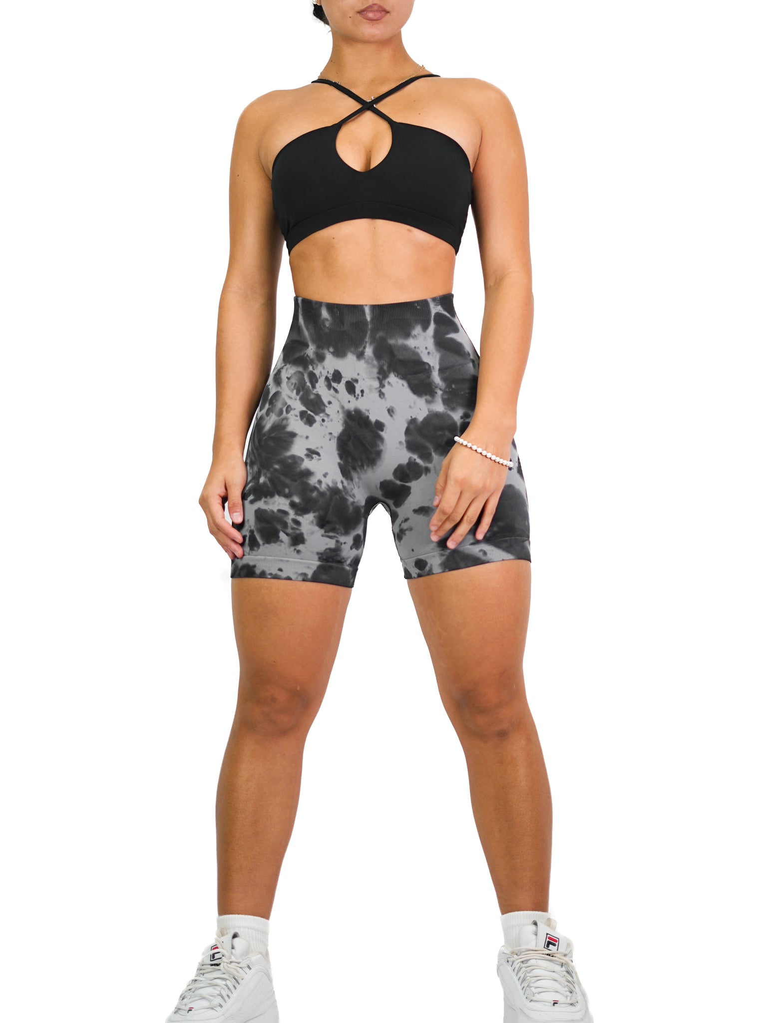 Body Paint Seamless Scrunch Shorts (Gray & Black) – Fitness Fashioness