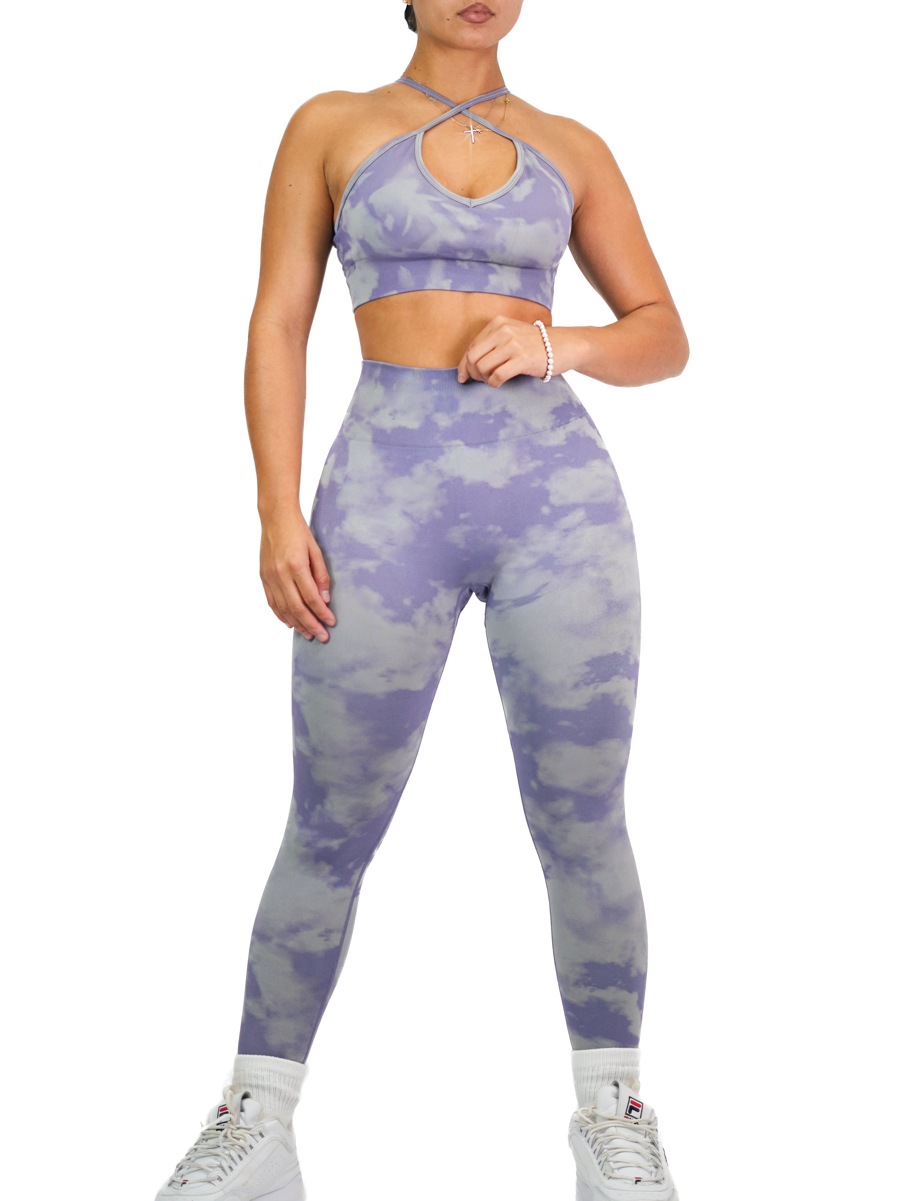 Body Paint Seamless Leggings (Lilac & Gray)