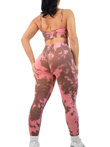 Body Paint Seamless Leggings (Pink & Brown)