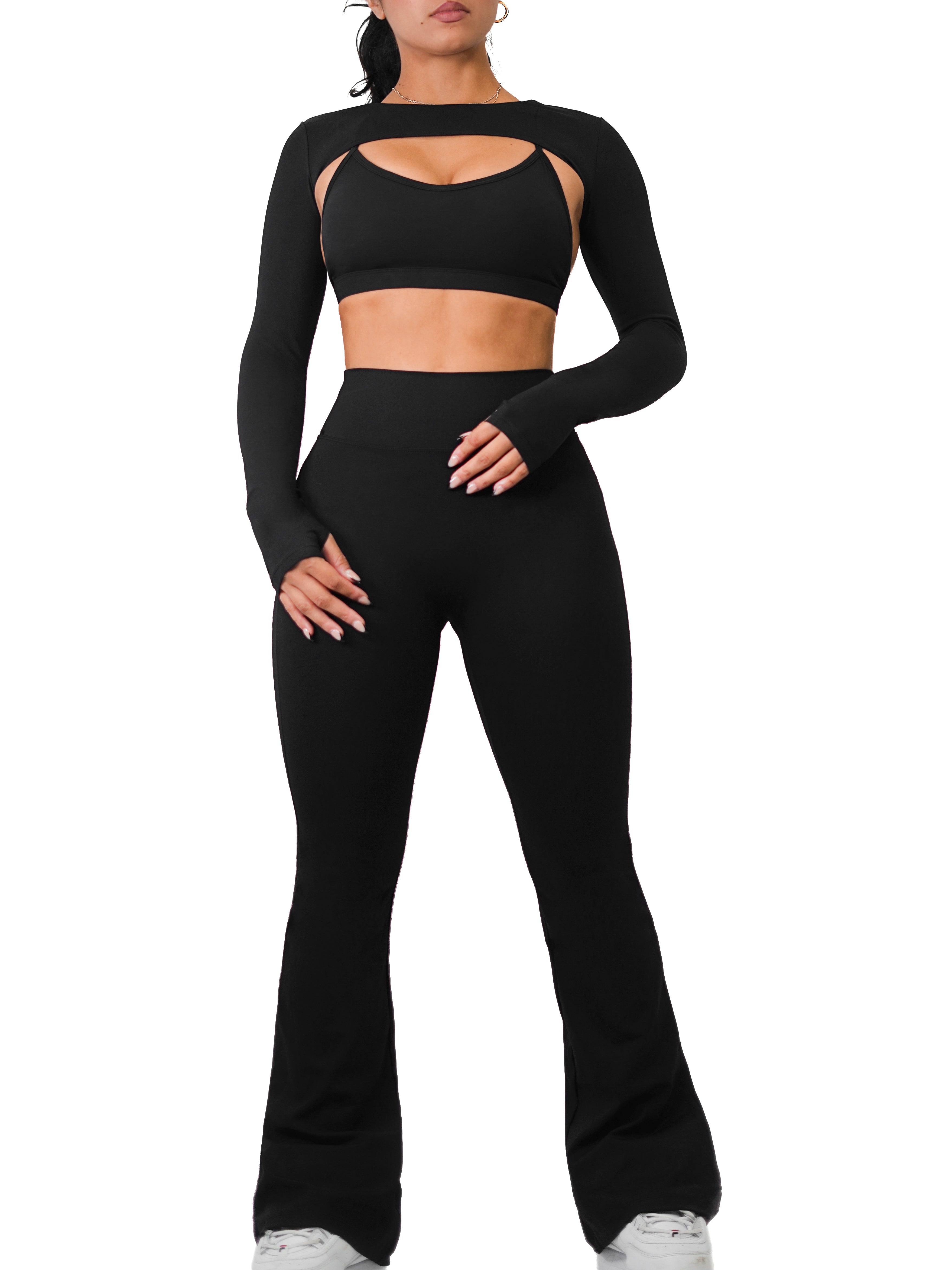 Bootcut Flare Seamless Leggings (Elegant Black)