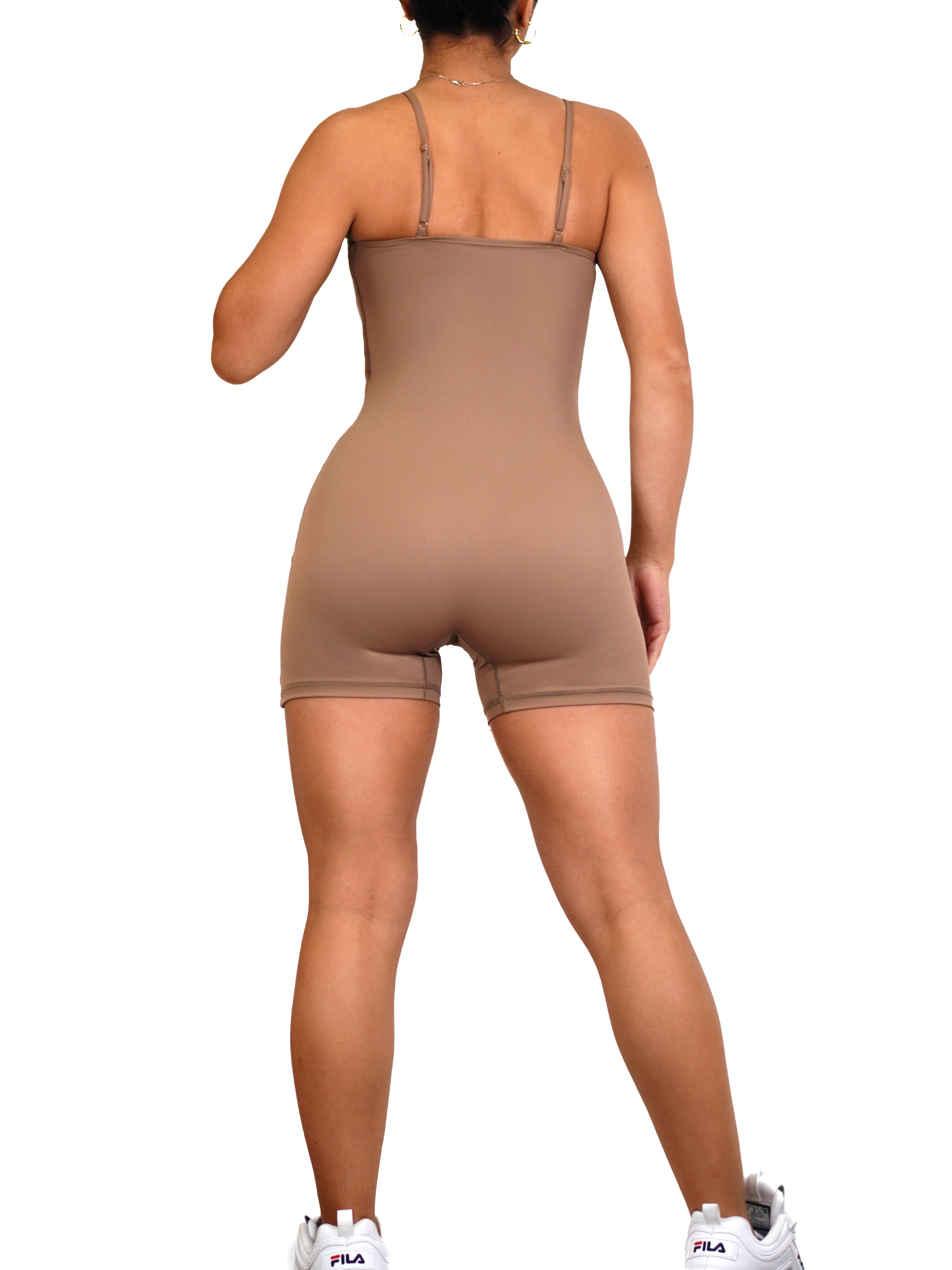 Minimal Short Romper (Light Cocoa)