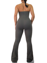 Load image into Gallery viewer, Strapless Flare Jumpsuit (Charcoal)