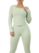 Load image into Gallery viewer, Side Scrunch Long Sleeve Top (Misty Green)