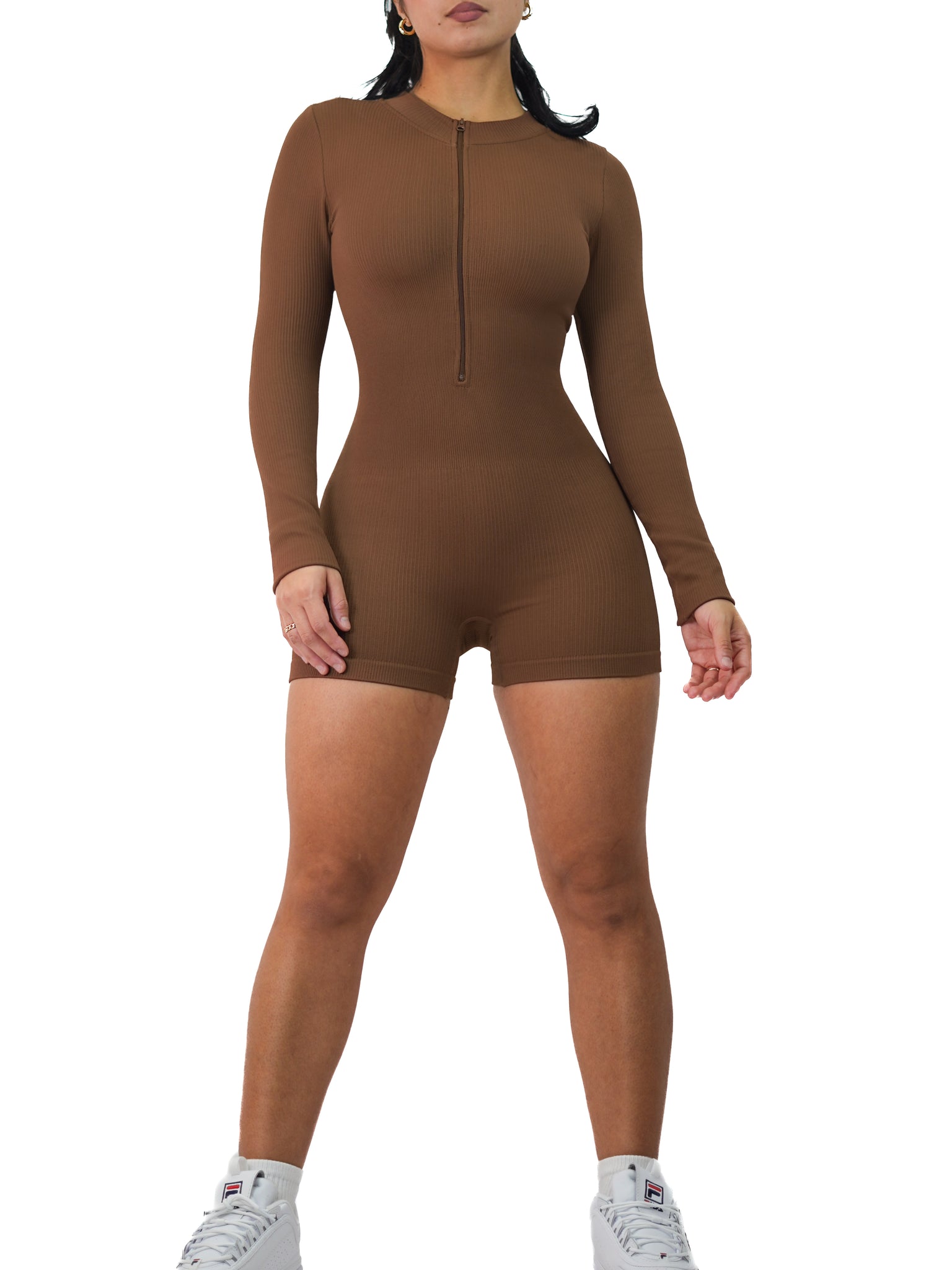 Sweet Crush Ribbed Bodysuit - Taupe