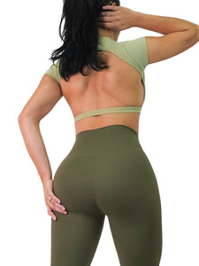 Open Back Sports Top (Sage)