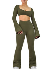 Load image into Gallery viewer, Bootcut Flare Seamless Leggings (Wild Green)