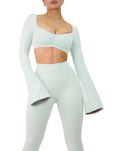 Load image into Gallery viewer, City Girl Flared Long Sleeve Sports Top (Misty)