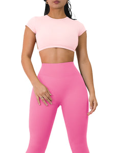 Open Back Sports Top (Blush Pink)