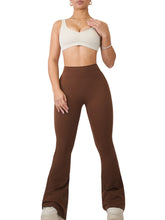 Load image into Gallery viewer, Low Back Scrunch Flare Leggings (Sweet Brown)