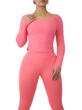 Load image into Gallery viewer, Side Scrunch Long Sleeve Top (Pink Lush)