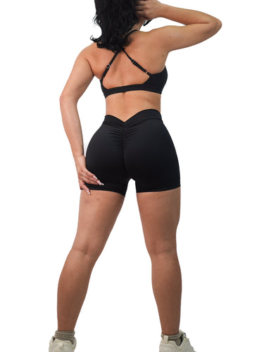 Low Back Scrunch Shorts (Black)