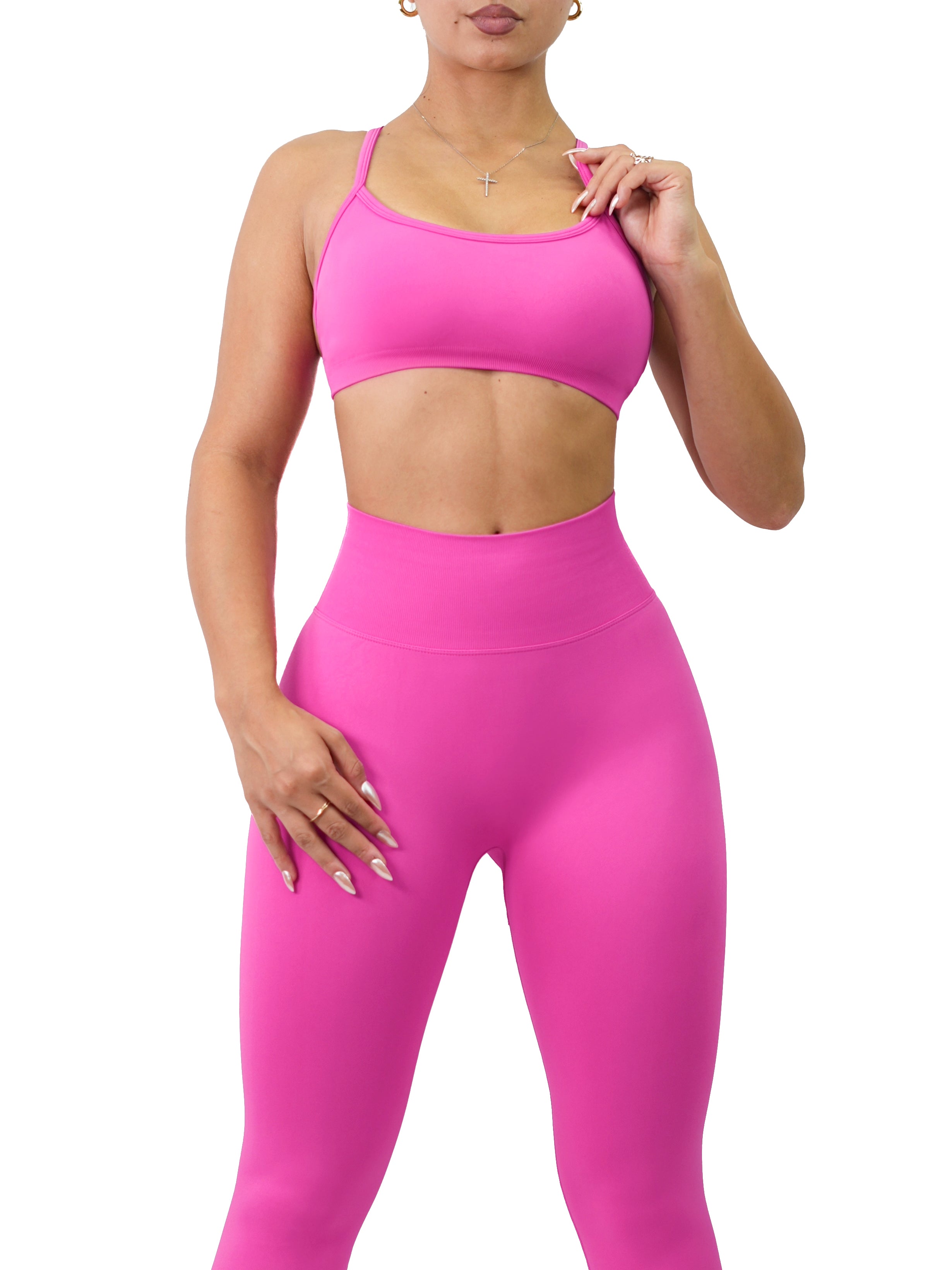 Activewear Bra or Sports Bra. Fuchsia or magenta pink. Unique