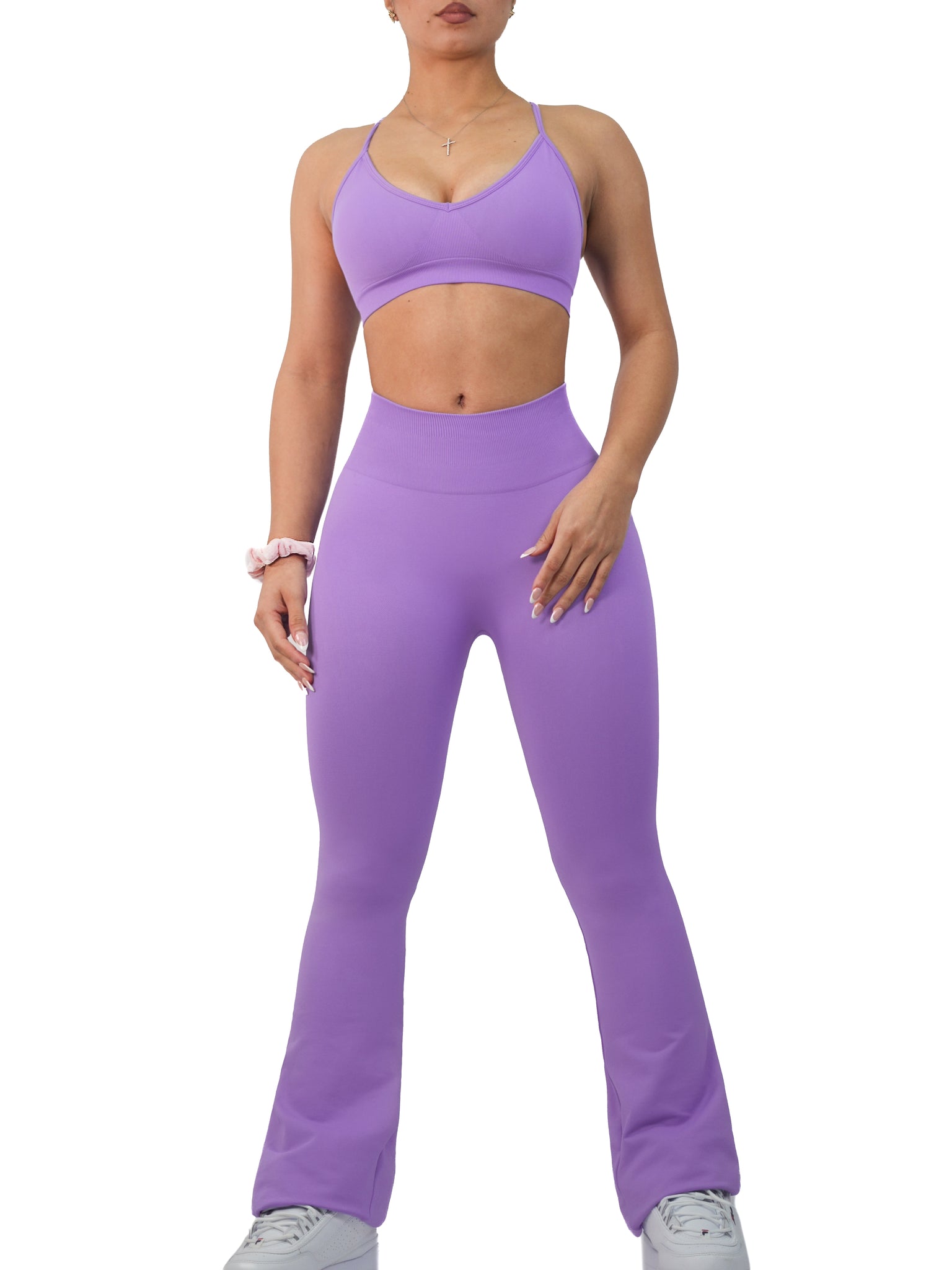 Athletic Seamless Flare Leggings (Lilac) – Fitness Fashioness