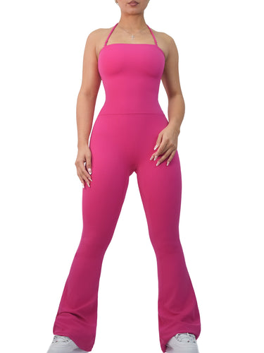 Strapless Flare Jumpsuit (Valentine Pink)