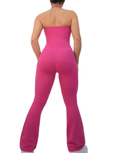 Strapless Flare Jumpsuit (Valentine Pink)