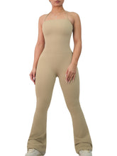 Load image into Gallery viewer, Strapless Flare Jumpsuit (Latte)