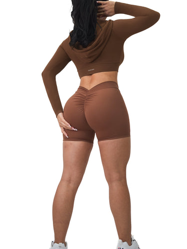 Low Back Scrunch Shorts (Sweet Brown)