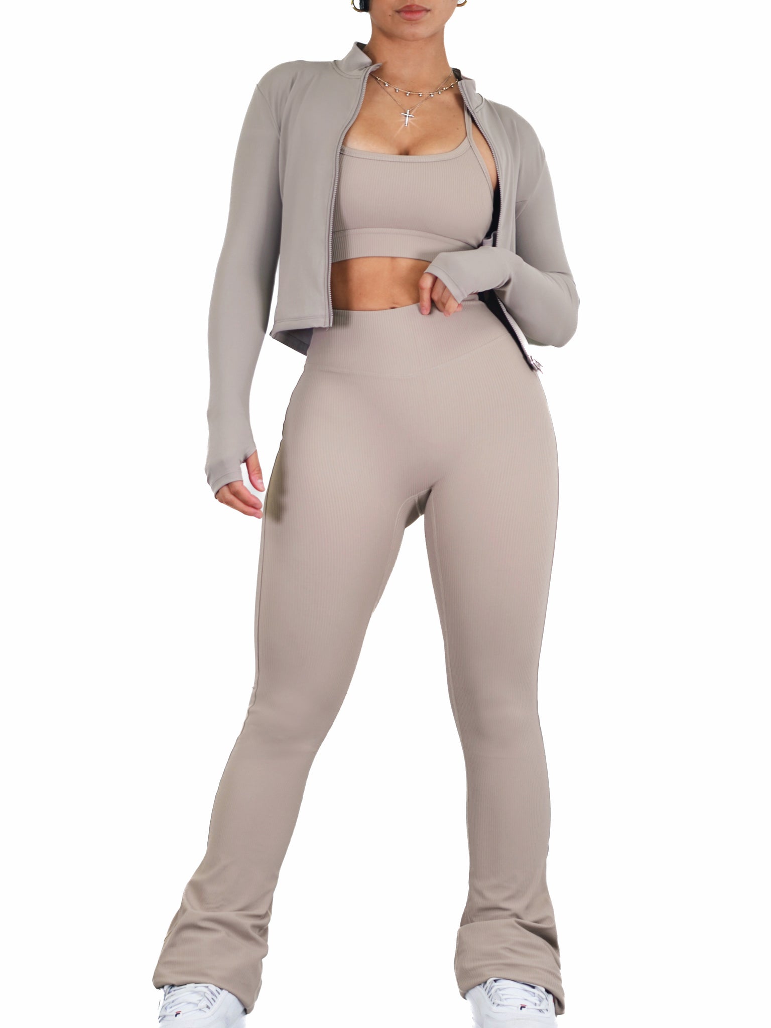 Fitted BBL Compression Jacket (Stone) – Fitness Fashioness