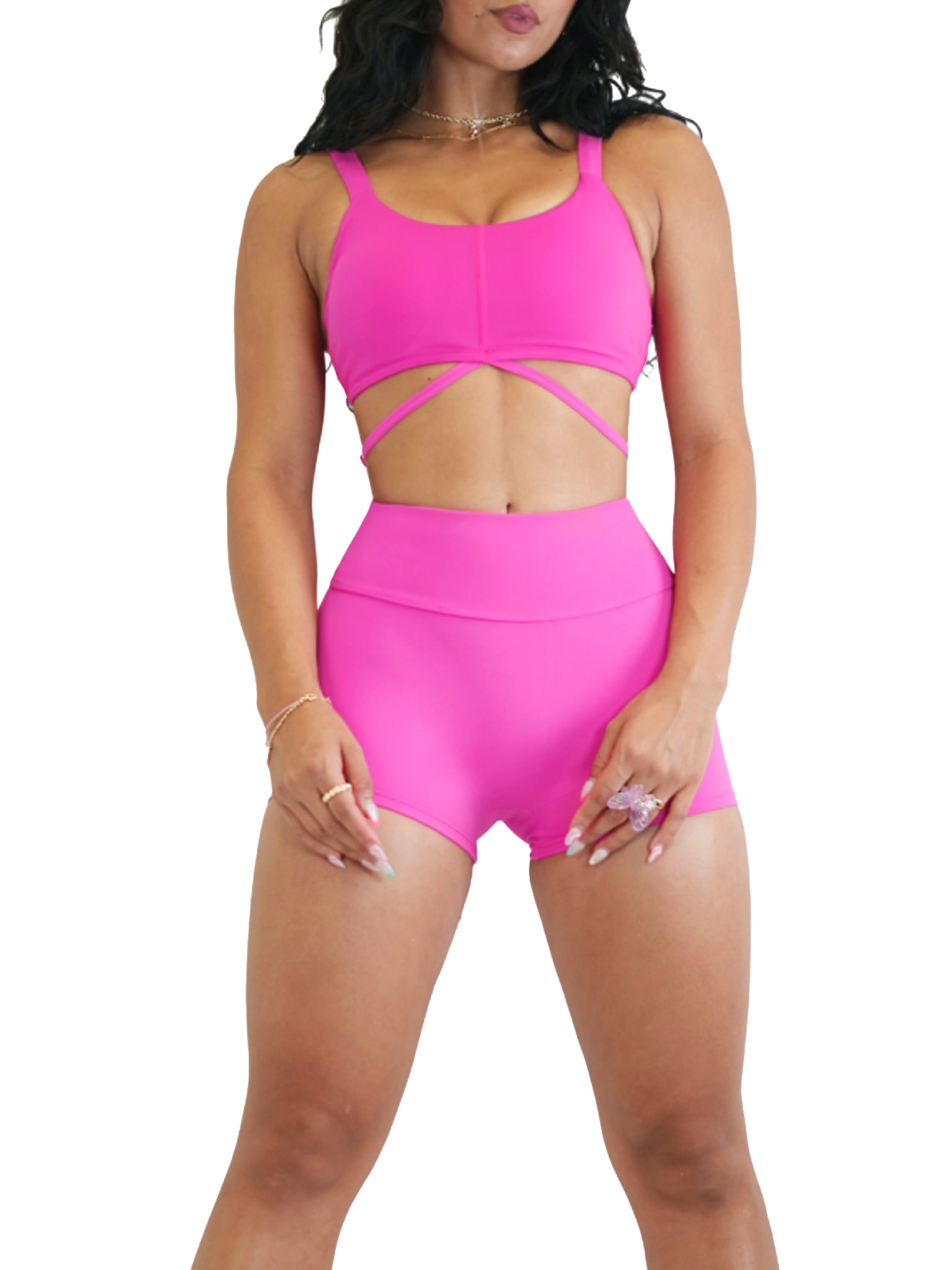 Body Strap Sports Bra (Hot Pink) – Fitness Fashioness