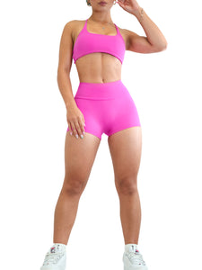 Athletic Scrunch Booty Shorts (Hot Pink)