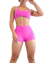 Load image into Gallery viewer, Itty Bitty Sexy Back Sports Bra (Hot Pink)