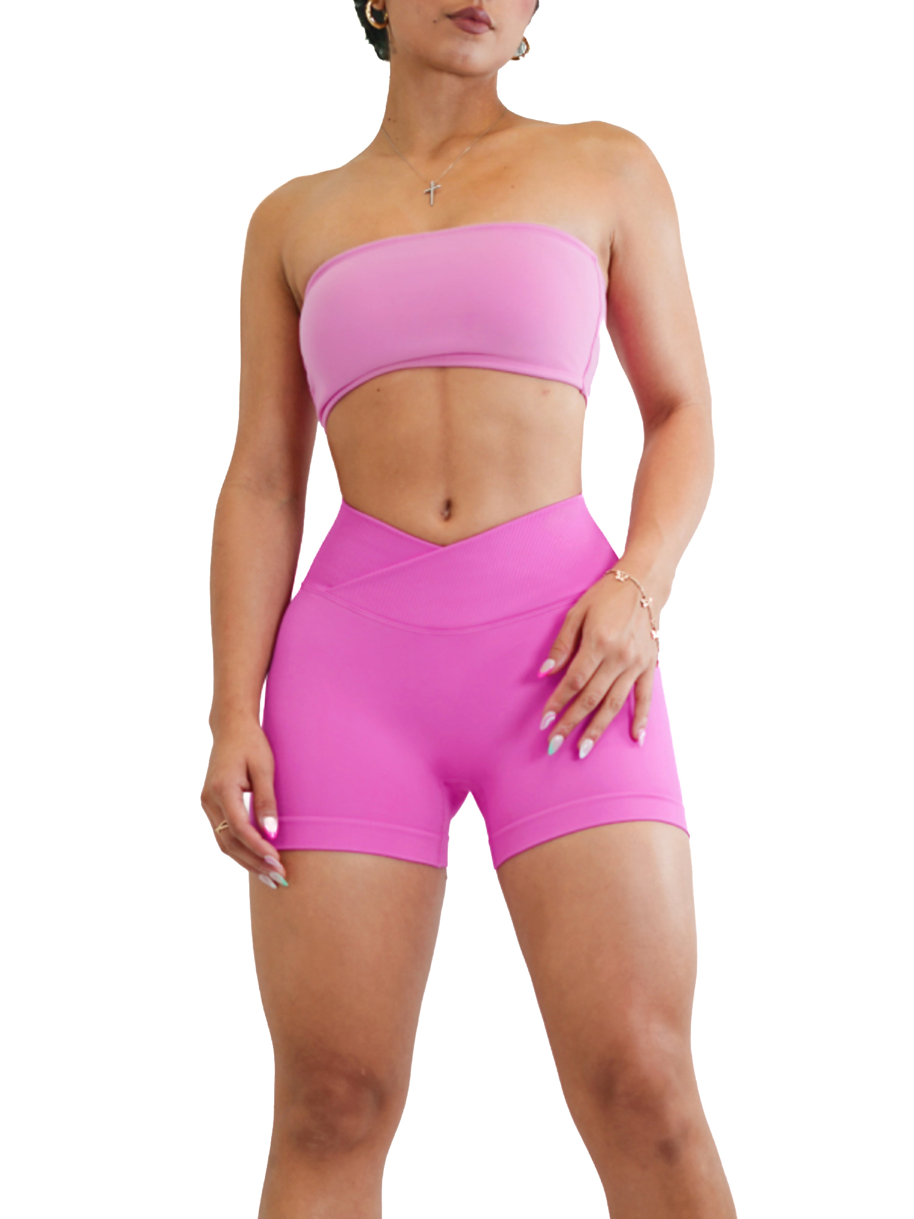 Tube Top Sports Bra (Pink)