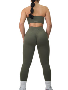 Adjustable Waist V Leggings (Stone Green) – Fitness Fashioness