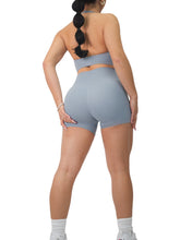 Load image into Gallery viewer, Pocket Twist Booty Shorts (Cloudy Blue)
